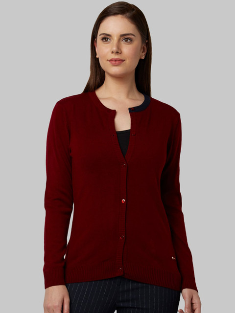 

Park Avenue Woman Maroon Solid Cardigan Sweater