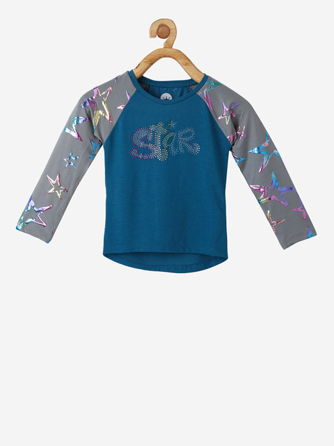 

VITAMINS Girls Blue Embellished Top