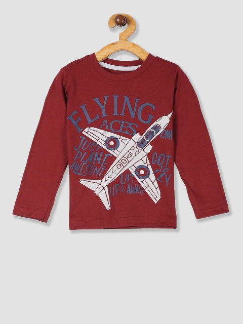 

Cherokee Boys Maroon & Blue Printed Round Neck T-shirt