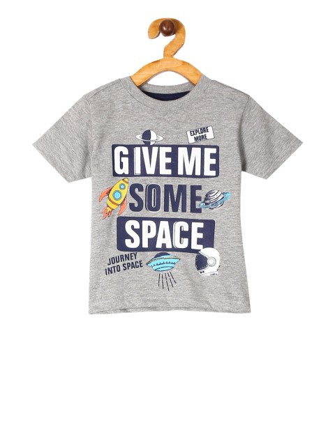 

Cherokee Boys Grey Printed Round Neck T-shirt