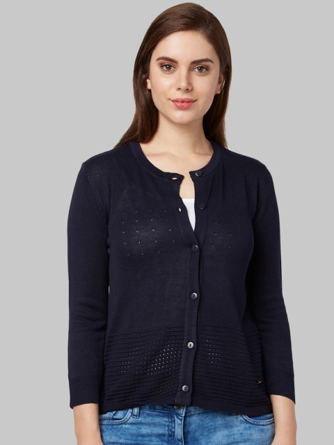 

Park Avenue Woman Women Blue Solid Cardigan Sweater