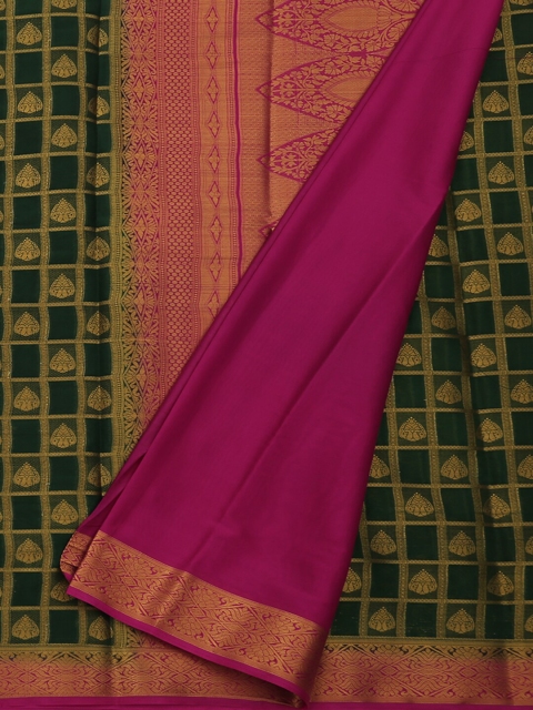 

Pothys Green & Pink Poly Georgette Woven Design Saree