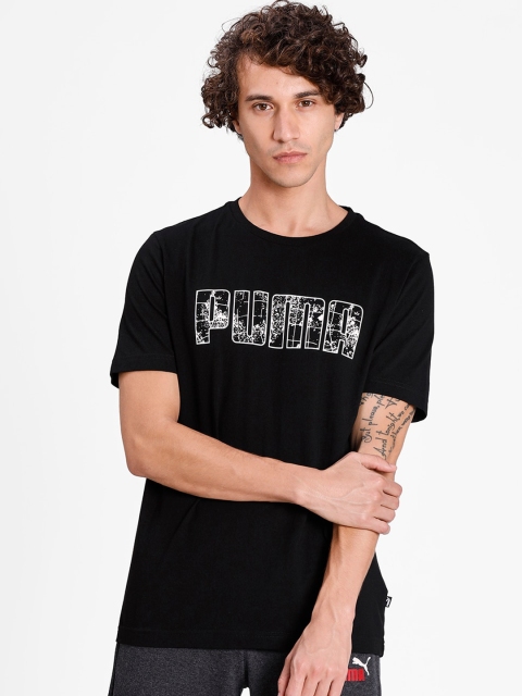 

Puma Men Black Printed Round Neck T-shirt