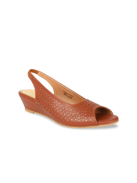 

Footin Women Brown Solid Peep Toes