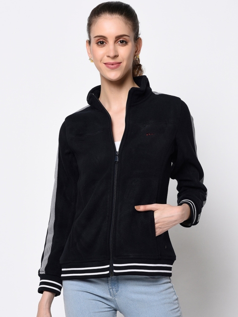 

METTLE Women Navy Blue Solid Sweatshirt