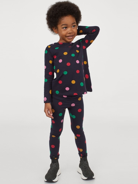 

H&M Girls 3-Pack Leggings, Navy blue