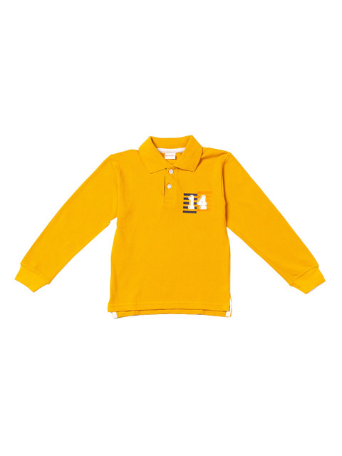 

RAINE AND JAINE Boys Yellow Solid Polo Collar T-shirt