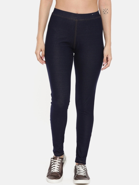 

Bitz Women Navy Blue Solid Slim-Fit Jeggings