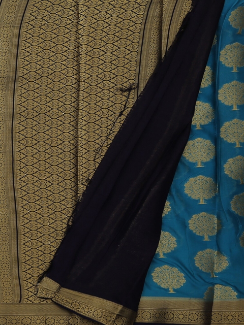 

Pothys Blue Printed Poly Georgette Saree