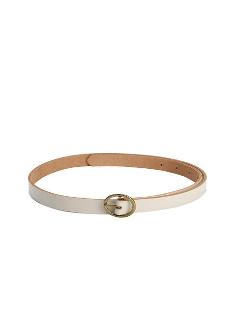 

AMERICAN EAGLE OUTFITTERS Women White Leather Solid Belt