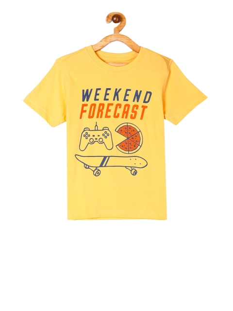 

Cherokee Boys Yellow Printed Round Neck T-shirt