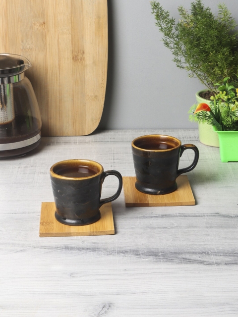 

CDI Set Of 6 Handcrafted Tea or Coffee Cups, Black