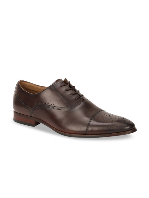 

ALDO Men Brown Solid Leather Derby Shoes
