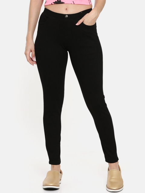 

Bitz Women Black Solid Skinny-Fit Jeggings