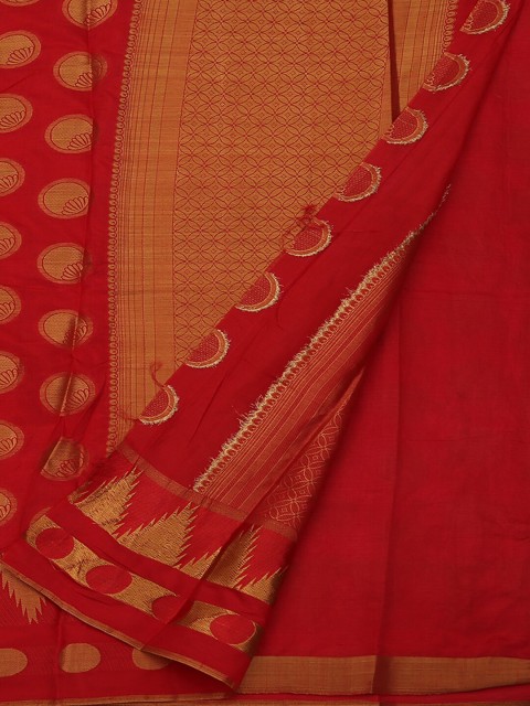 

Pothys Red Woven Design Jute Silk Saree