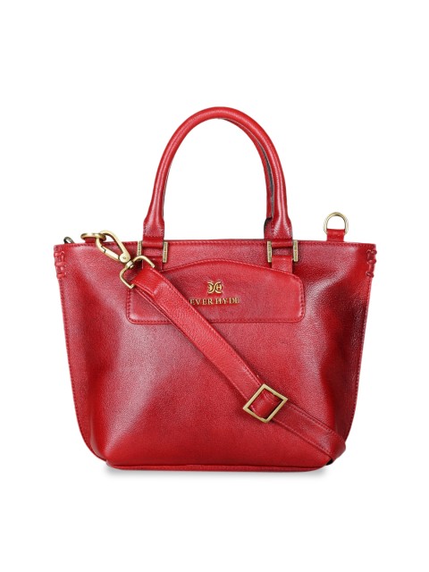 

EVER HYDE Maroon Solid Handheld Leather Bag