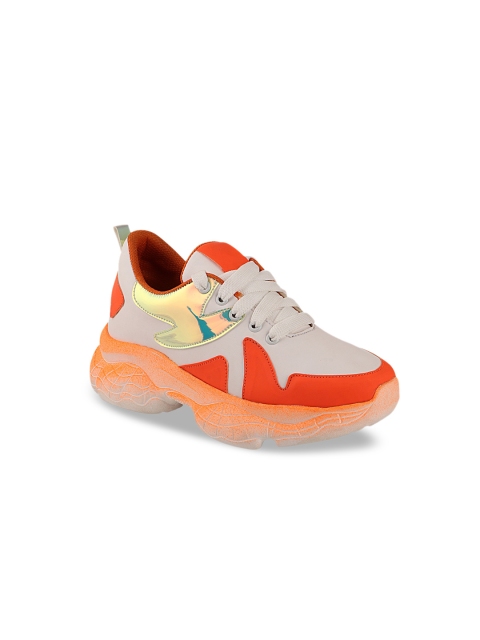 

Shoetopia Women Orange Sneakers