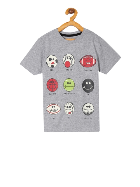 

Cherokee Boys Grey Printed Round Neck T-shirt