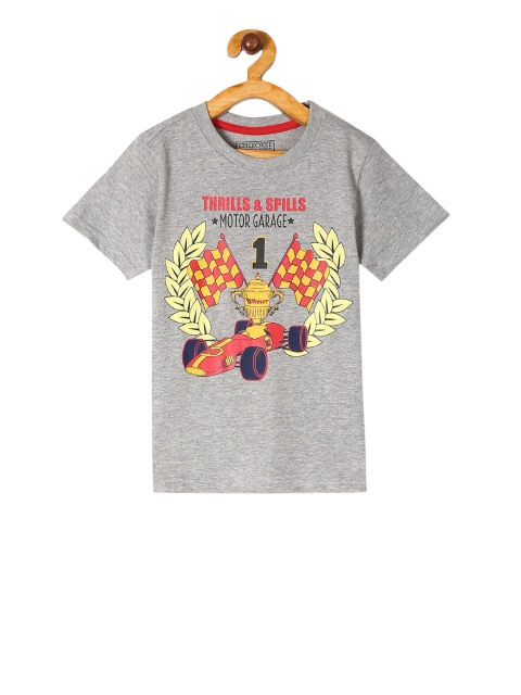 

Cherokee Boys Grey Printed Round Neck T-shirt