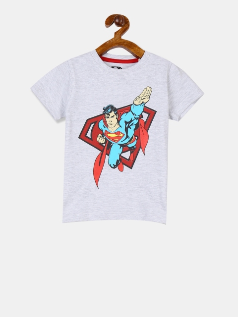 

Cherokee Boys Grey Superman Printed Round Neck T-shirt