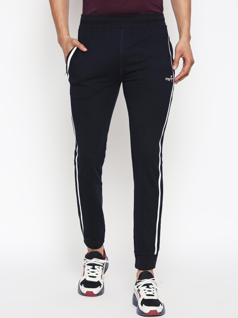 

FiTZ Men Navy Blue Solid Bio-Wash Slim Fit Joggers