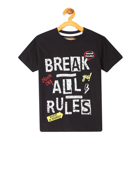 

Cherokee Boys Black Printed Round Neck T-shirt
