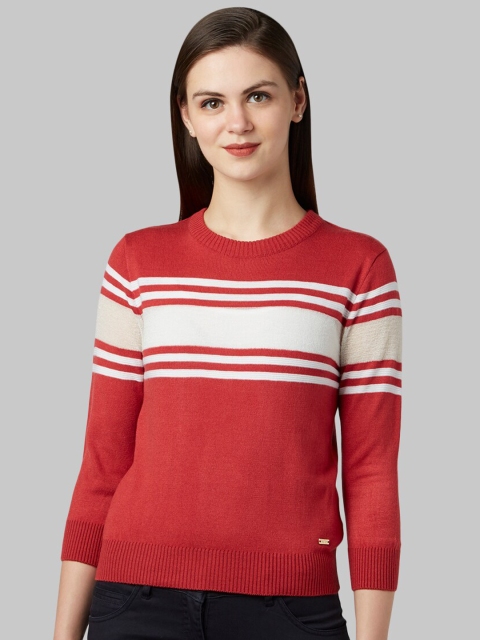 

Park Avenue Woman Women Red Striped Pullover Sweater