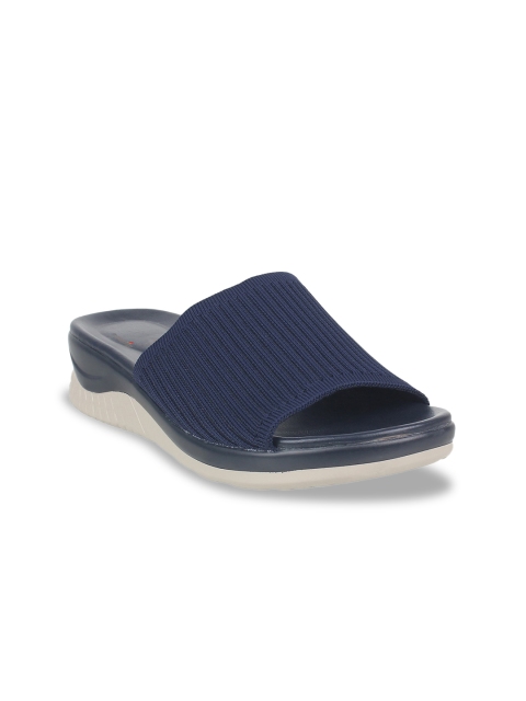 

STEPpings Women Navy Blue Woven Design Wedges