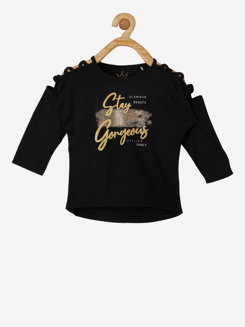 

VITAMINS Girls Black Printed Top
