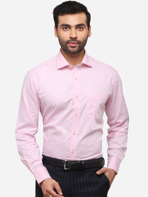 

JADE BLUE Men Pink Regular Fit Solid Formal Shirt