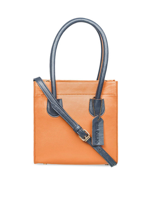 

THE GUSTO Tan Brown Textured Handheld Bag
