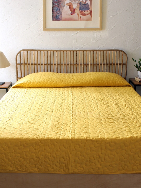 

House This Yellow Quilted Suryamukhi Double Bed Cover