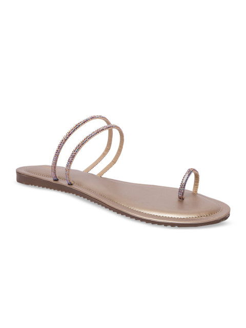 

Inc 5 Women Gold Embellished One Toe Flats