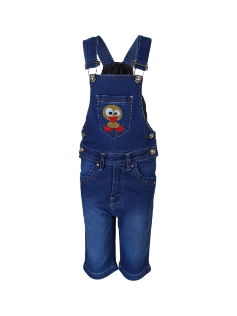 

FirstClap Kids Blue Solid Straight-Leg Dungarees