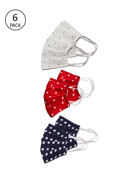 

Bellofox Unisex Grey, Red & Navy Blue Printed Pack Of 6 Reusable 3-Ply Cloth Mask