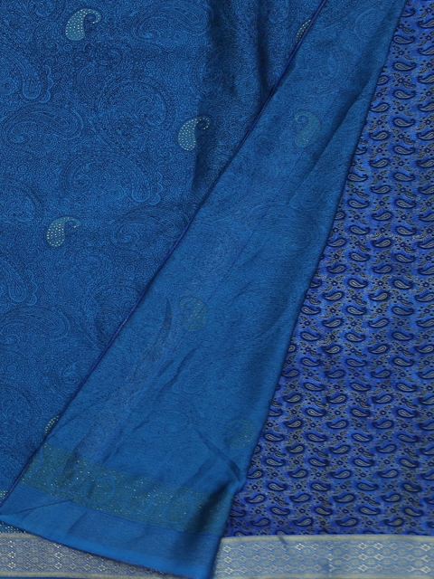 

Pothys Blue Woven Design Poly Georgette Saree