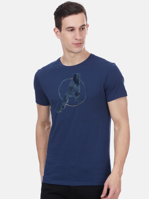 

Free Authority Men Navy Blue Avengers Printed Round Neck T-shirt