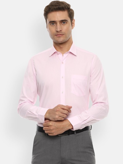 

Van Heusen Men Pink Slim Fit Striped Formal Shirt