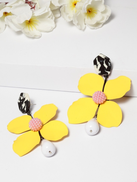 

AVANT-GARDE PARIS Yellow Floral Drop Earrings