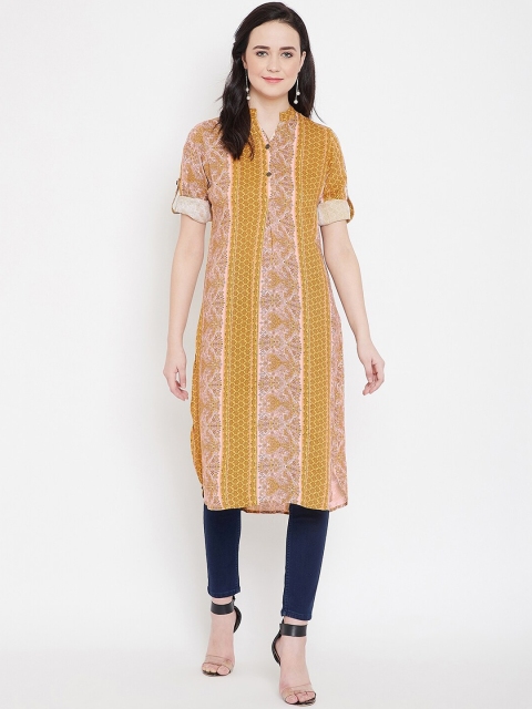 Ruhaan Women Mustard Yellow Printed Top