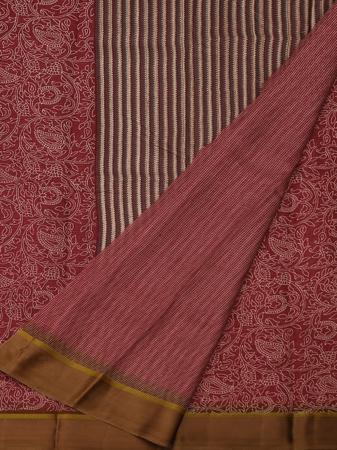 

Pothys Pink Printed Jute Silk Saree