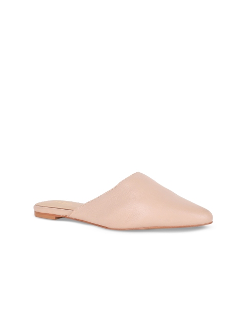 

ALDO Women Pink Solid Leather Mules