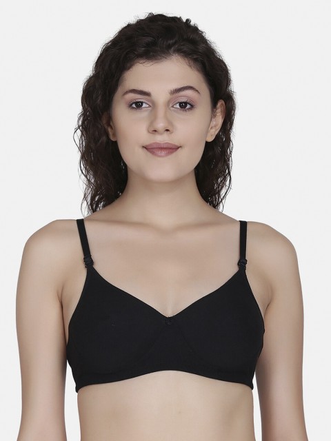 

fashiol Black Solid Non-Wired Lightly Padded T-shirt Bra CAMPU-P1