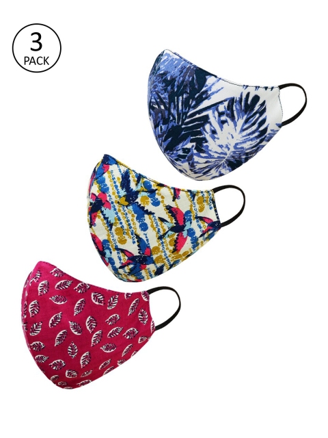 

Tossido Men 3-Pcs 3-Ply Printed Cloth Masks, Multi