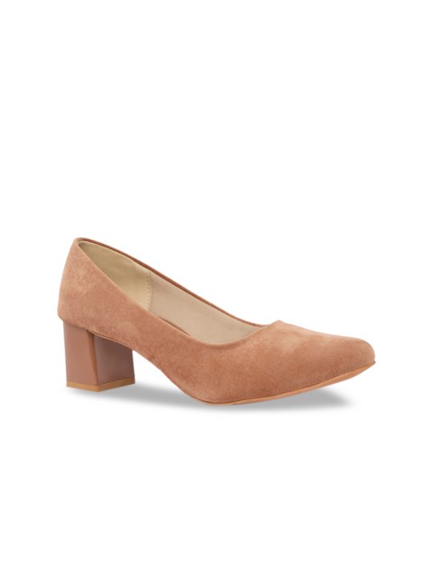 

Sole To Soul Women Camel Brown Solid Block Heels