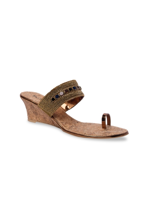 

Inc 5 Women Gold-Toned Embellished Wedges
