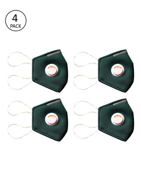 

Bellofox Unisex Pack Of 4 Reusable 3-Ply Outdoor Cloth Masks, Green