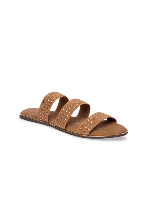 

Inc 5 Women Brown Embellished Open Toe Flats