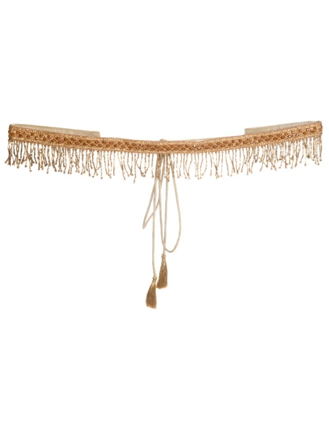 INDYA Women Gold-Toned Embroidered Fringe Belt