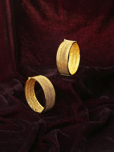 

Adwitiya Collection Set Of Two 24 CT Gold-Plated Handcrafted Bangles